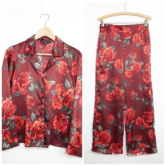 Inc International concepts, intimates, red floral, satin, two piece pajama set - Picture 16 of 16